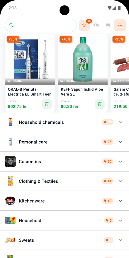 Grocery price comparison across stores in redu